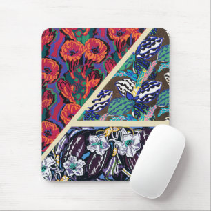 Antike französische Art Deco geometrische Blumenmu Mousepad