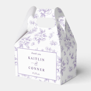 Antike französische Blumen Hochzeit Lavendel Lila Geschenkschachtel