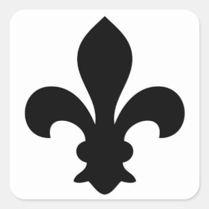 Antike französische Chic Fleur-de-Lis-Silhouette Quadratischer Aufkleber