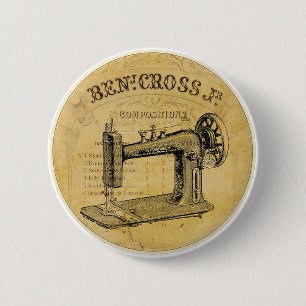 Antike französische Nähmaschinen-Knopfnadel Button