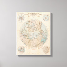 Antike französische Nordpol-Arktis-Karte 1867