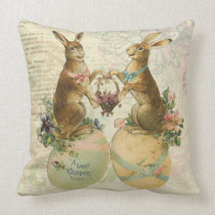 Antike französische Osterhasen Kissen