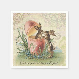 Antike französische Osterhasen Serviette