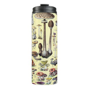 Antike französische Pilz-Landhaus-Botanik-Kunst Thermosbecher