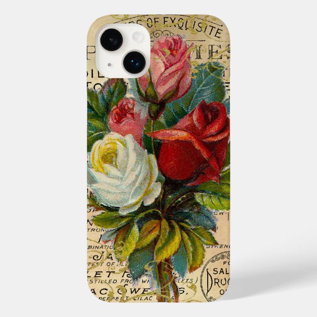 Antike französische Rose Case-Mate iPhone Hülle (Rückseite)