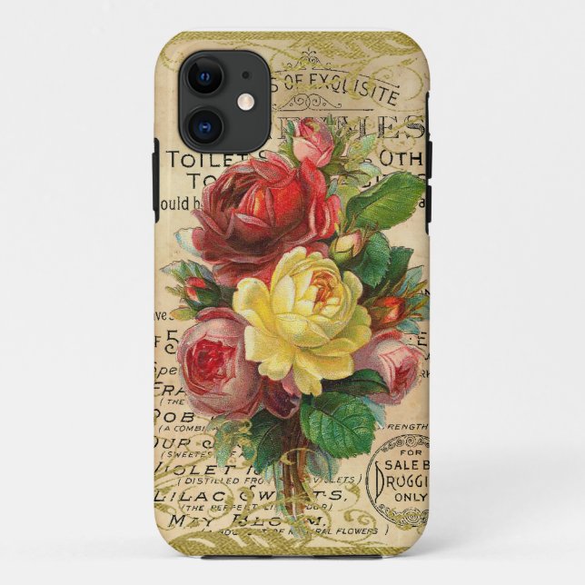 Antike französische Rose Case-Mate iPhone Hülle (Rückseite)