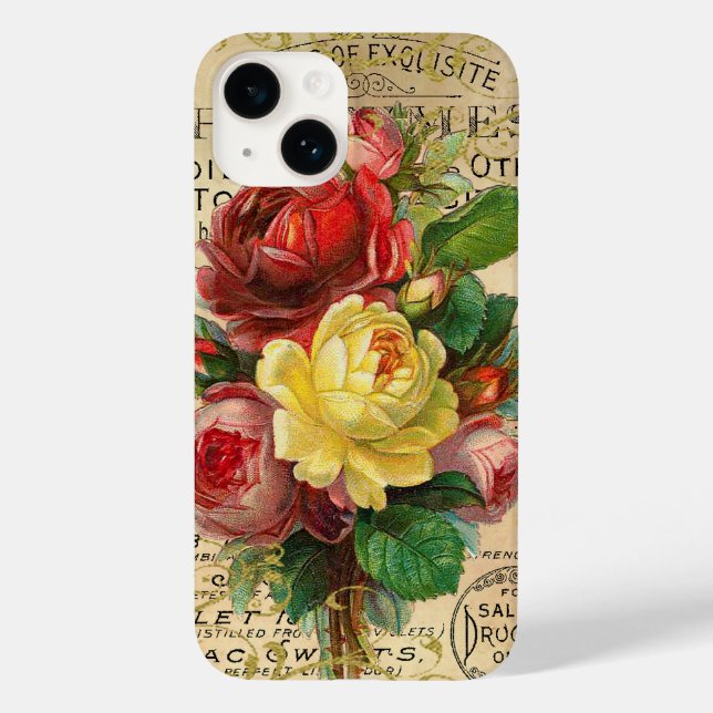 Antike französische Rose Case-Mate iPhone Hülle (Rückseite)