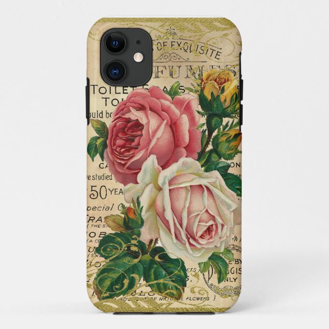 Antike französische Rose Case-Mate iPhone Hülle (Rückseite)