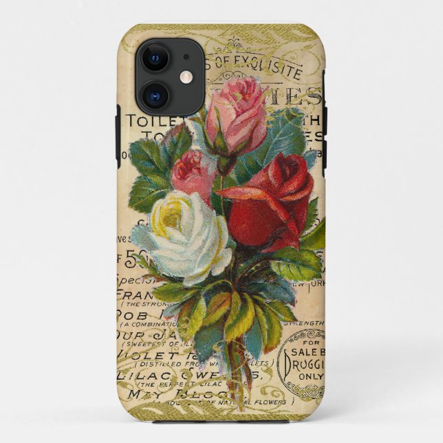 Antike französische Rose Case-Mate iPhone Hülle (Rückseite)