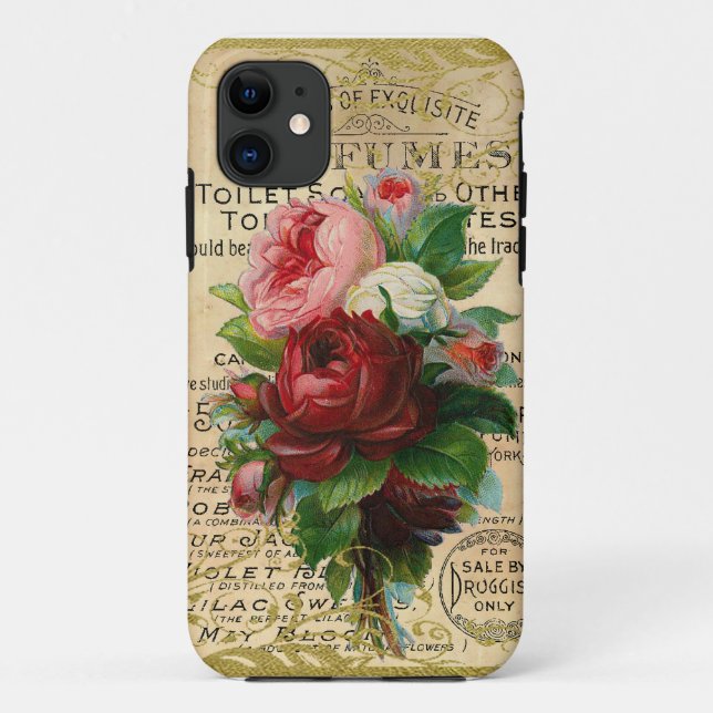 Antike französische Rose Case-Mate iPhone Hülle (Rückseite)