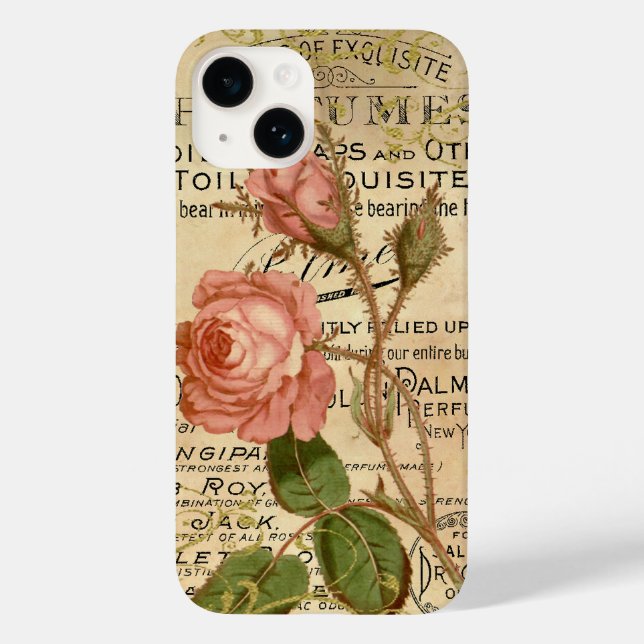 Antike französische Rose Case-Mate iPhone Hülle (Rückseite)