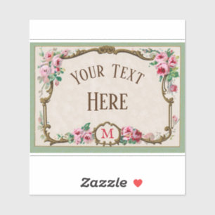 Antike französische Rose Parfum Blank Frame Aufkleber