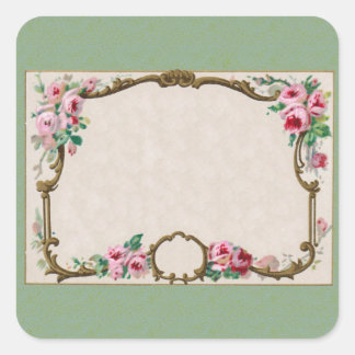 Antike französische Rose Parfüm Blank Quadratischer Aufkleber