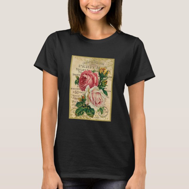 Antike französische Rose T-Shirt (Vorderseite)