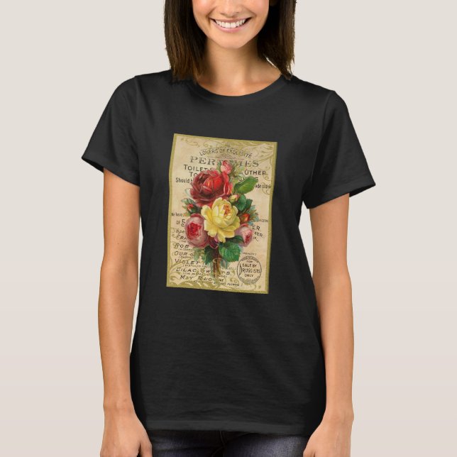 Antike französische Rose T-Shirt (Vorderseite)