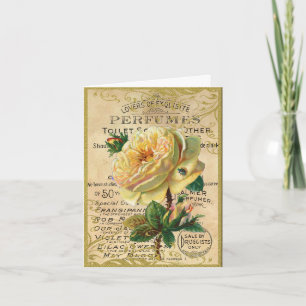 Antike französische Rosen Dankeskarte