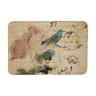 antike französische Rosen-Vogel Paris Französische Badematte