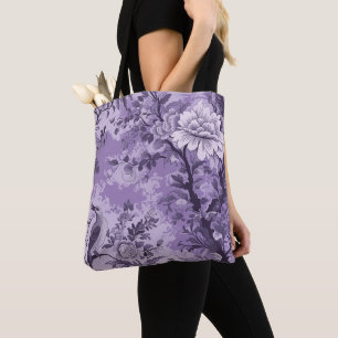 Antike französische violette Toile Fleurie