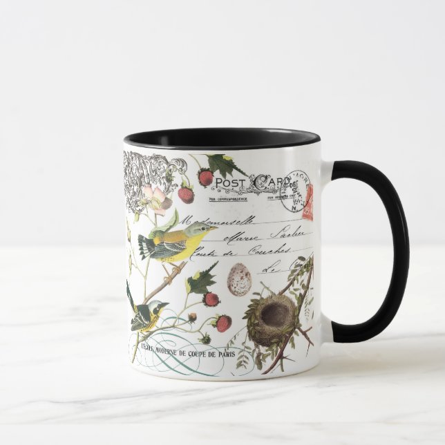 Antike französische Vögel Kaffeetasse (Rechts)