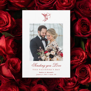 Antike Frischvermählte Hochzeit zum Valentinstag Karte