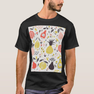 Antike Früchte, Blumen: nahtloses Muster. T-Shirt