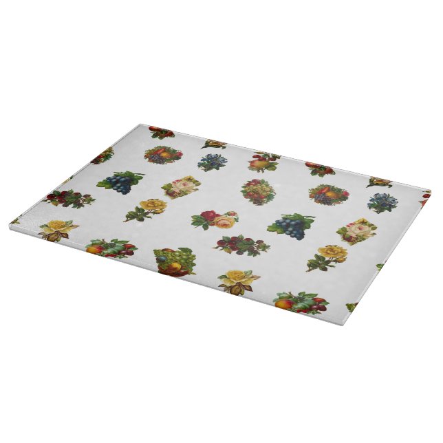 Antike Früchte & Blumen Schneidebrett (Ecke)