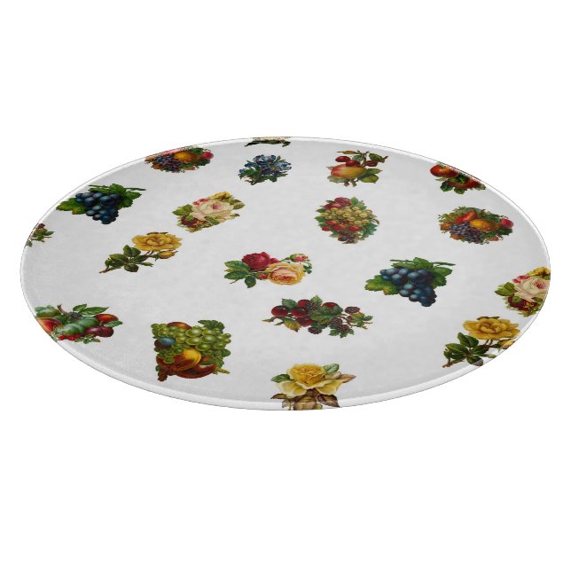 Antike Früchte & Blumen Schneidebrett (Ecke)
