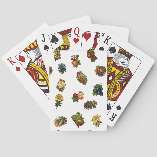 Antike Früchte & Blumen Spielkarten (Rückseite)