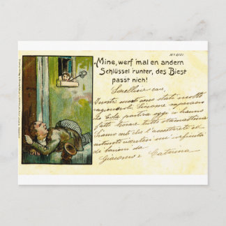 Antike, frühe deutsche Postkarte, 1900 Postkarte