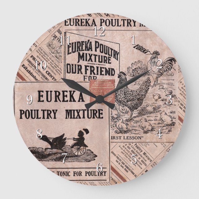 Antike Futterdose Große Wanduhr (Vorderseite)