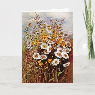 Antike Gänseblümchen Butterblume Wildblumen Feiertagskarte