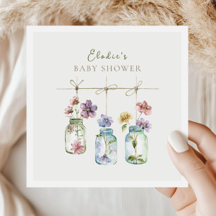 Antike Garten-Wildblumen-Glas-Baby-Party Serviette