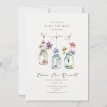 Antike Garten-Wildblumen-Glas-Baby-Shower