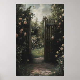 Antike Gartendekoration Romantische Rose Cottageco Poster