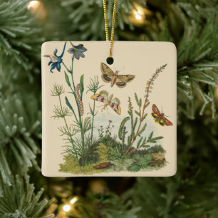 Antike Garteninsekten, Schmetterlinge, Raupen Keramikornament