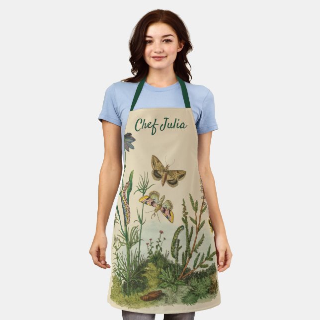 Antike Garteninsekten, Schmetterlinge, Raupen Schürze (Getragen)