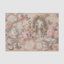 Antike Gartenteeparty-Rosen handgeschriebene Brief Seidenpapier