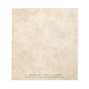 Antike gealterter rustikaler Name des Vintagen Notizblock