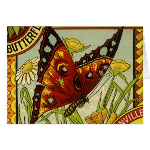 Antike Gemüsetüten-Etiketten-Kunst, Schmetterlings