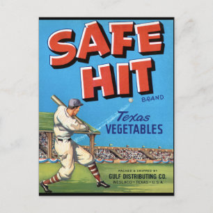 Antike Gemüsewerbung Safe Hit Postkarte