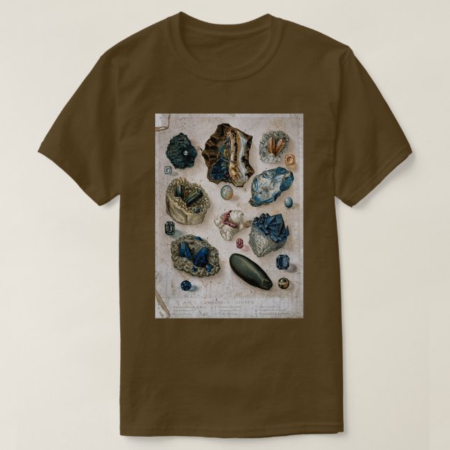 Antike geologische wissenschaftliche Kristalle Ede T-Shirt (Design vorne)