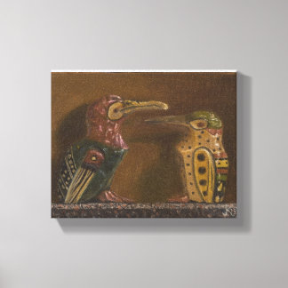 Antike gepflasterte Vögel Leinwanddruck