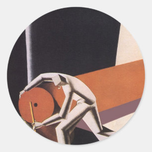 Antike Geschäft, Art Deco Stoffe und Textilien Runder Aufkleber