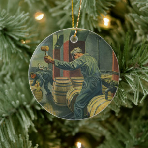 Antike Geschäft, Weinherstellung, das Verkorken vo Keramik Ornament