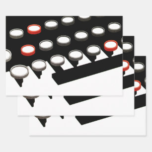 Antike Geschäftsschreibmaschine im alten Stil-Tast Geschenkpapier Set