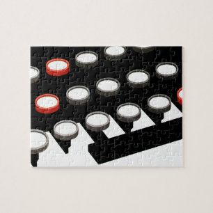 Antike Geschäftsschreibmaschine im alten Stil-Tast Puzzle