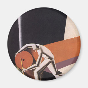 Antike Geschäftswelt, Art Deco Stoffe und Textilie Magnet