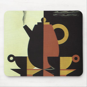 Antike Getränke Kaffee-Kanne mit Tassen Mousepad