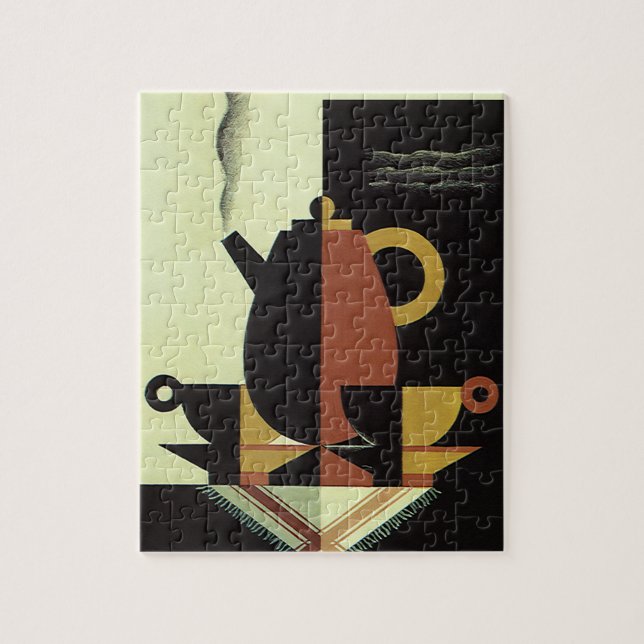 Antike Getränke Kaffee-Kanne mit Tassen Puzzle (Vertikal)