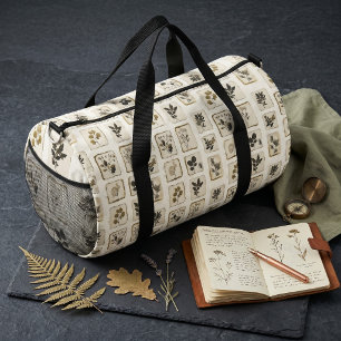 Antike getrocknete gepresste Wildblumen Kräuter Bo Duffle Bag